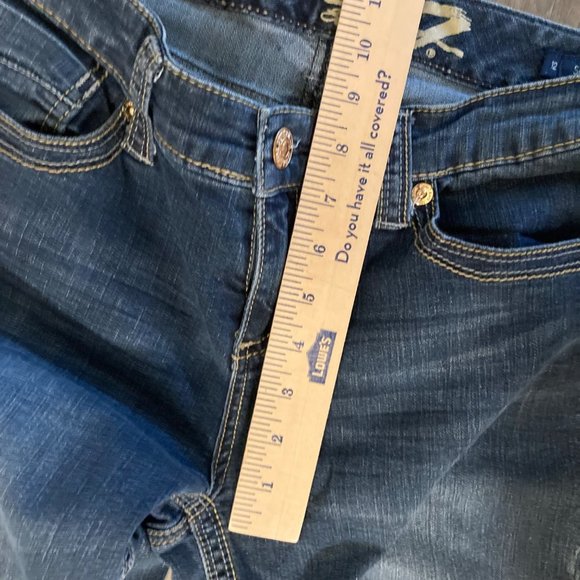 Seven7 Jeans Womens 12  Slim Fit Straight Dark Wash Mid Rise Denim - Picture 6 of 7